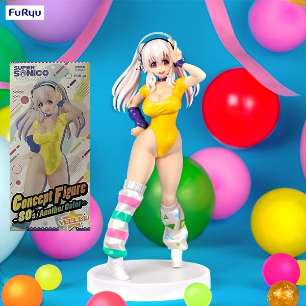 FuRyu Nitroplus Super Sonico 1980's Yellow Another Color Version Concept Figure